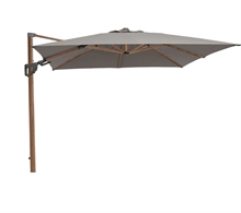 Cane-line hyde parasol 3x3 - wood look og taupe dug.